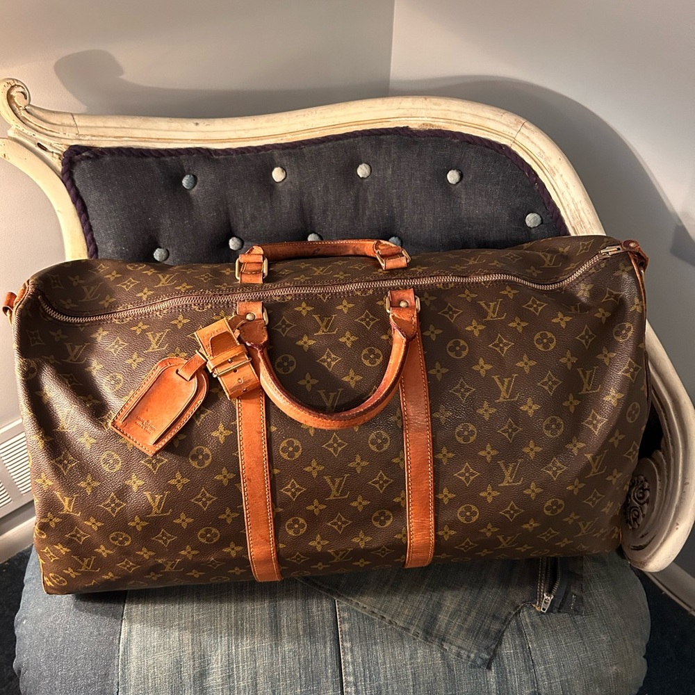 Authentic Louis Vuitton Monogram  Keepall Bandouliere 60 Boston Bag